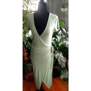Forever 21 Open Wrap Dress Olive Green Size Medium